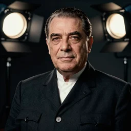 portrait of papa doc duvalier, dark background, studio light, hdr, nikon 2 4 mm f / 1. 8 g, by sebastiao salgado