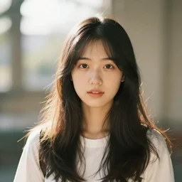 a young woman portrait photo. broad light.