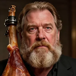 hyperrealistic dslr film still of a info wars alex jones disguised as ( baked ham ), stunning 8 k octane comprehensive 3 d render, inspired by istvan sandorfi & greg rutkowski & unreal engine, perfect facial symmetry, dim volumetric cinematic lighting, extremely hyper - detailed, extremely lifelike attributes & texture, intricate, masterpiece, artstation, stunning