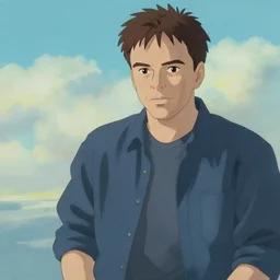 matt damon jason bourne, painting, cool color palette, refreshing, soft lighting, by hayao myazaki, by wlop