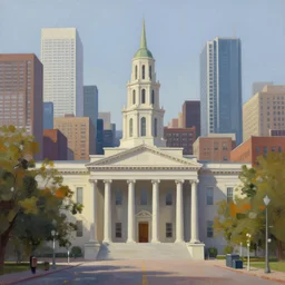 city of boston, painted by rene magritte, digital painting, 4 k