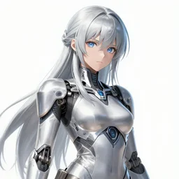 An anime portrait of Ssunbiki as a futuristic platinum android from Skyrim, by Stanley Artgerm Lau, WLOP, Rossdraws, James Jean, Andrei Riabovitchev, Marc Simonetti, and Sakimichan, trending on artstation