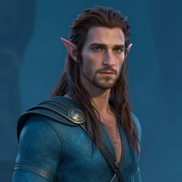 adam brody as a sea elf by ralph horsley, rossdraws, matte painting, stylized background, cinematic lighting, maya, pixar, unreal engine, artstation