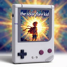 the cover for a game boy game titled'the solar flare kid'