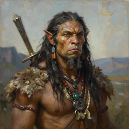 a beautiful portrait painting of a tribal orc shaman, portrait fantasy art, art by keith parkinson and greg rutkowski and tim hildebrandt