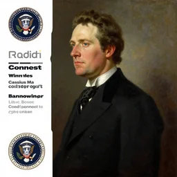 official side portrait of united states president billy bob thornton, in a black suit, a character portrait by cassius marcellus coolidge, reddit contest winner, american romanticism, oil on canvas, detailed painting, creative commons attribution