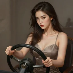 portrait of female, stearing, sexy, intricate, elegant, highly detailed, digital painting, artstation, concept art, smooth, sharp focus, illustration