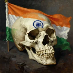 death of indian flag, oil on canvas, by caspar david friedrich, by abraham pether, by greg rutkowski, trending on artstation, featured on pixiv, color scheme by tim hildebrandt and simon stalenhag, masterpiece, dramatic cinematic composition, brilliant aesthetic lighting, sharp, highly detailed, hd, 8 k