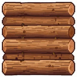 retro pixel art oak log texture