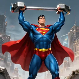 superman lifting mjolnir