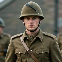 jacksepticeye as a irish soldier, highly detailed, cinematic lighting photorealistic