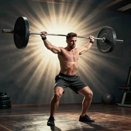a man lifting weights, sport, epic, motivational, realistic