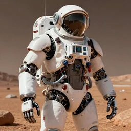 photo of robotic spacesuit mechanical design high-tech, mars exploration, futuristic, unreal engine, photorealistic, detailed, bionic W 1024