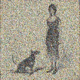 a drawing of a woman standing next to a dog, a screenprint by Dave McKean, deviantart, modern european ink painting, androgynous, mixed media, calotype