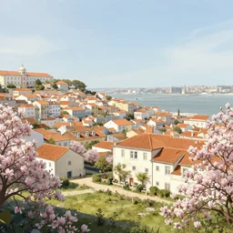 lisbon, beautiful views, painterly concept art, joanna gaines, environmental concept art, farmhouse, magnolia, concept art illustration by ross tran, james gurney, by craig mullins, by greg rutkowski