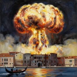 a 1 8 th painting of a nuclear explosion in venice