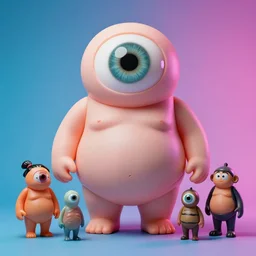 hyperrealistic rendering, fat smooth cronenbergs the fly by donato giancola and greg rutkowski and wayne barlow and zdzisław beksinski, eyeballs, product photography, action figure, sofubi, studio lighting, colored gels, colored background
