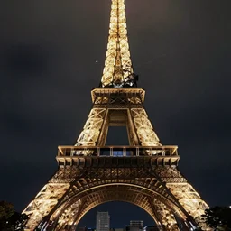 picture of the eiffel tower at night
