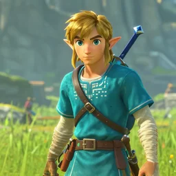 Screenshot of Tom Holland as Link in Zelda: Breath of the Wild (2017)
