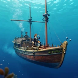james paick - a victorian underwater craft escapes, vibrant, 5 0 mm lens, game environment design, behance hd, dramatic lighting, cinematic, global illumination, deviant art, trending on artstation, bloom
