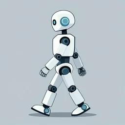 a robot walking, side view. simple background. clean cel shaded vector art. shutterstock. behance hd by lois van baarle, artgerm, helen huang, by makoto shinkai and ilya kuvshinov, rossdraws, illustration, art by ilya kuvshinov