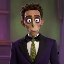 a shot of tyler, the creator in a laika movie, 8 k concept art, realistic shading, cartoony, mixed media, 8 0 s, by tim burton