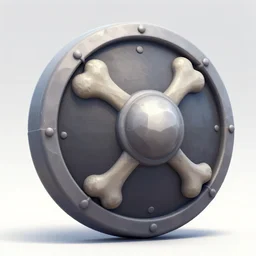 crooked round bone shield, stylized stl, 3 d render, activision blizzard style, hearthstone style