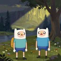 scene from adventure time cartoon, edward hopper painting, bo bartlett painting,