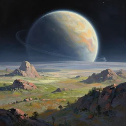 beautiful alien planet landscape, art by xin xie