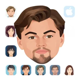 vector minimalist face icon of leonardo decaprio, loftis, cory behance hd by jesper ejsing, by rhads, makoto shinkai and lois van baarle, ilya kuvshinov, rossdraws global illumination, in the style of apple ios icons, comic, 2 5 6 x 2 5 6 pixels
