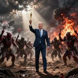 Joe Biden commanding the Chaos Hordes to unleash otherwordly horrors