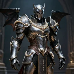 dark knight as a holy paladin in futuristic magic punk pearl armor, highly detailed, 4 k, hdr, smooth, sharp focus, high resolution, award - winning photo, anne stokes, photorealistic