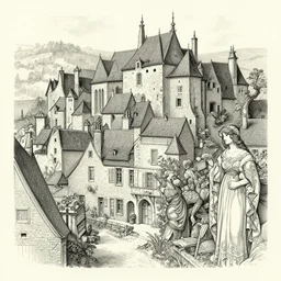 pencil spot illustrations of lourmarin village, fantasy, intricate, elegant, highly detailed, digital painting, concept art, sharp focus, illustration, art by bridgeman and artgerm and greg rutkowski and alphonse mucha and ruan jia and conrad roset