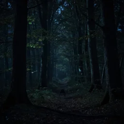 nocturnal serenity in the forest of sorrow, dramatic lighting, cinematic, establishing shot, extremely high detail, photorealistic, cinematic lighting