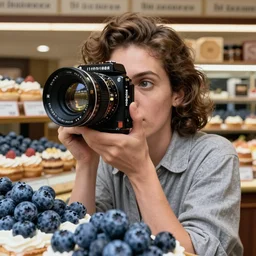kodak portra 4 0 0, 2 0 0 mm lens, 1 9 3 0 s portrait inside a french bakery by saul leiter, insanely detailed, insanely intricate, depth of field, blueberry