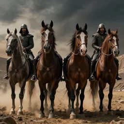 4 horsman of the 4 horseman of the apocalypse, cinematic lighting