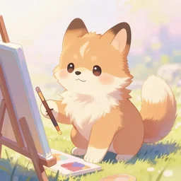 cute furry needs your help, TRENDING ON PIXIV, pleasing painterly pastel dreamy strokes palette