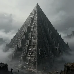 dark, hive city, pyramid form, massive, extremely intricate, gothic, fog, greg rutkowski, darek zabrocki, marcin rubinkowski, lorenzo lanfranconi, oleg zherebin, karlkka, trending on artstation