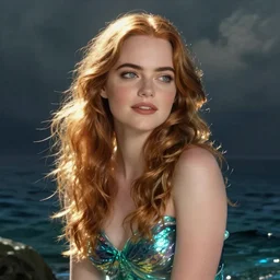 emma stone as sea mermaid, artwork by charlie bowater,
