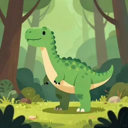 an illustration of a dinosaur k 0. 3 4 7 in the woods, trending on artstation, central composition, very cartoon, shape focus, high detailed, by anton fadeev