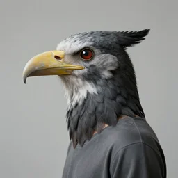 human with a bird head
