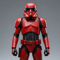 Super soldier, symmetrical portrait scifi, power armor storm trooper red And black detailed matte painting