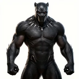 anthropomorphic muscled black panther warrior, Artstation