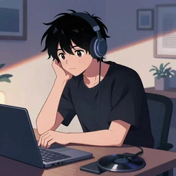 digital art, lo - fi hip hop anime beats to study and chill to 2 4 / 7