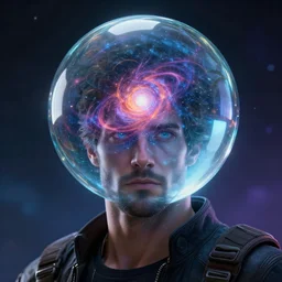 epic professional digital art of  a man with a glass ball head, best on artstation, cgsociety, wlop, cosmic, epic, stunning, gorgeous, much detail, much wow, masterpiece