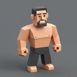 Low poly isometric Render of John Cena