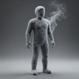 man made of smoke particles octane render houdini