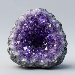 photoreal octane render of a purple crystal geode, ray traced reflections, stunningly detailed, ultrareal, trending on cgsociety, featured on artstation