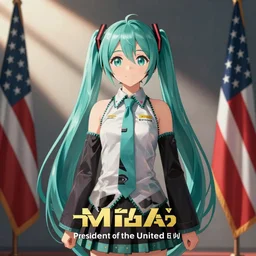 Hatsune Miku as president of the united states, photograph
