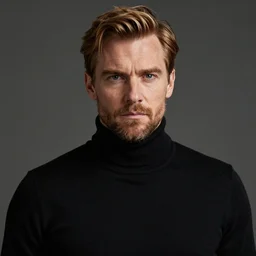 Stirling Archer wearing a black turtleneck